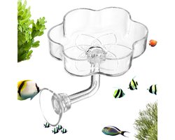 Aquarium Voederautomaat - Voederbak Schildpadden - Vis Voeren - Stabiele Zuignap - 6 x 6 x 4 cm - Transparant