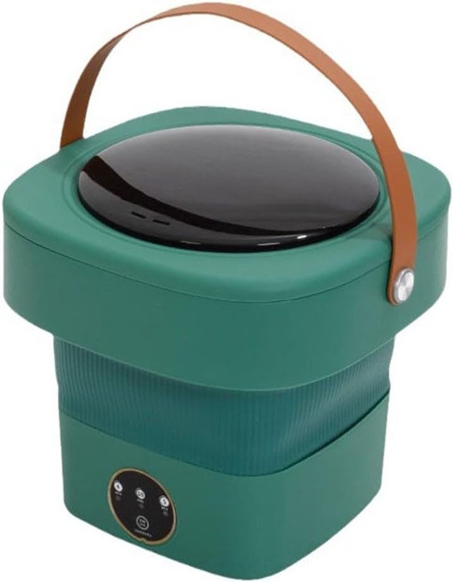Opvouwbare Wasmachine Mini Wasmachine Babykleding Wassen Dubbele Antibacteriële Werking Compact Formaat Donkergroen