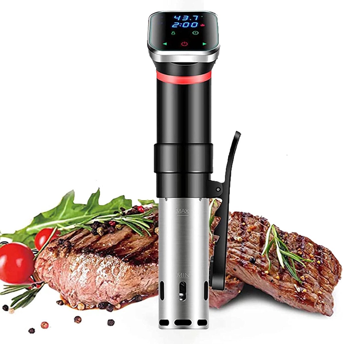 Sous Vide Circulator - Waterbad Koken - Gelijkmatig Garen - IPX7 Waterdicht - 1100W - Zilver