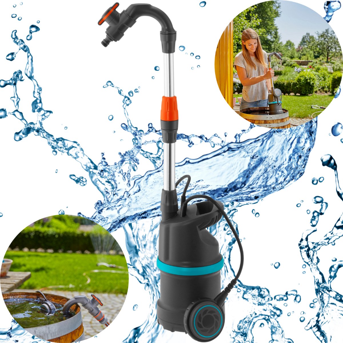 GARDENA Regentonpomp 4000/1 - Telescopische Aluminium hals – foto 4