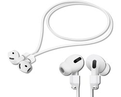 Koordje geschikt voor Apple AirPods - Anti verlies koord - Siliconen koord - Earbuds strap - Oortjes koord - Anti lost strap - Oordopjes koord - Nekkoord oordopjes - Wit - Siliconen - Jonyx