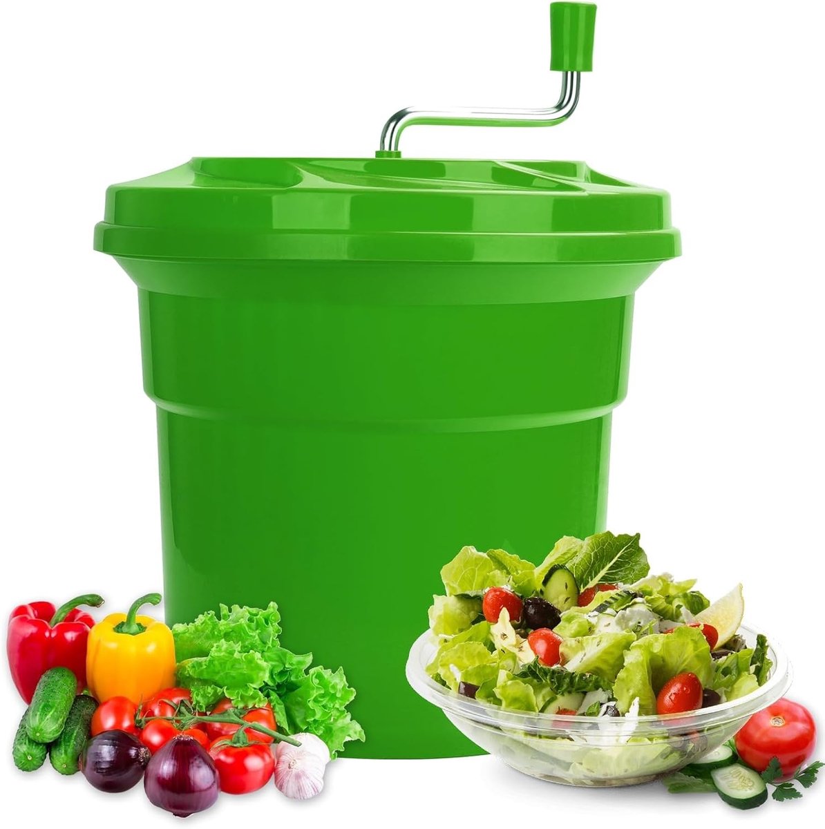 Salade Spinner - Groente Droger - Salades Maken - Centrifugaalkracht Technologie - 12L - Wit