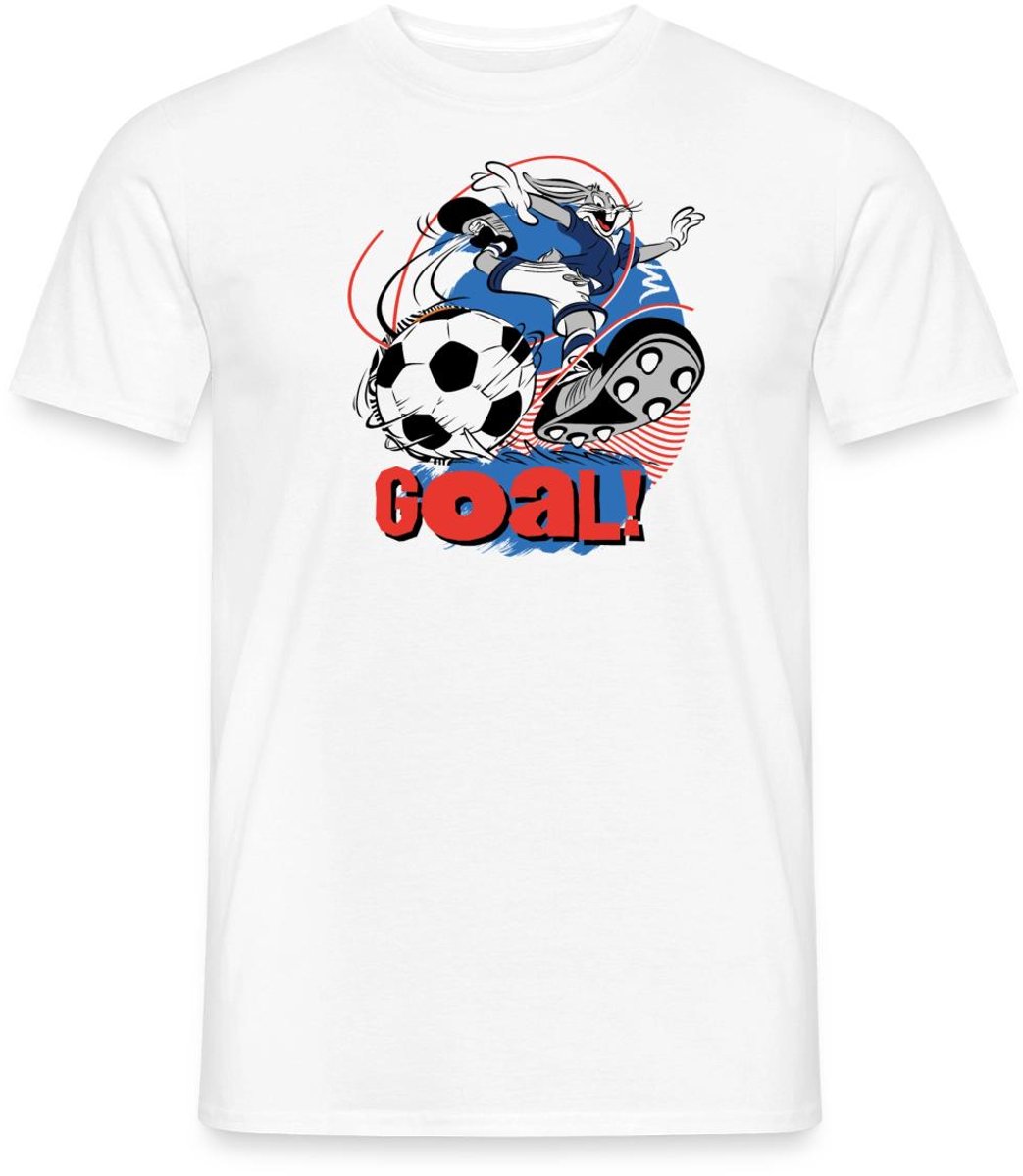 Looney Tunes Bugs Bunny Voetbal Ontwerp Goal! T-Shirt Heren