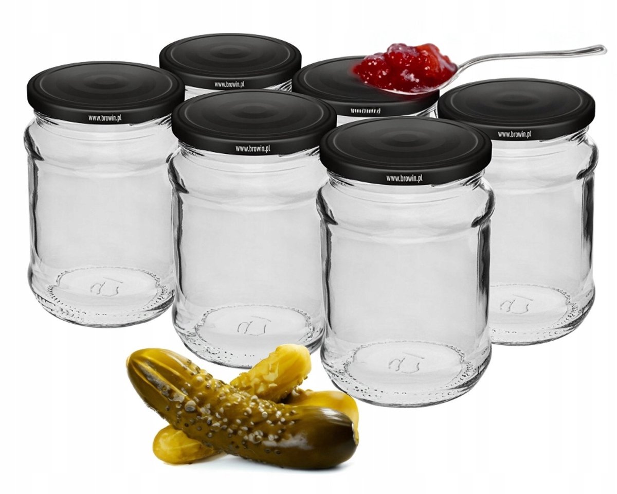 Browin - Glazen Potten voor Inmaken - 250ml - Set van 6 - Transparant Glas