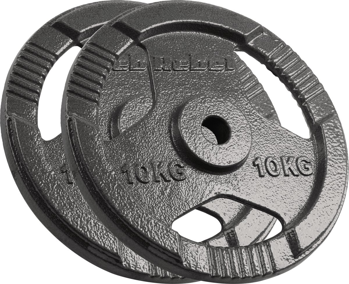 Rebel Active - Gietijzeren Halterschijven - 2x10kg - Met Handgrepen - Ø 31mm