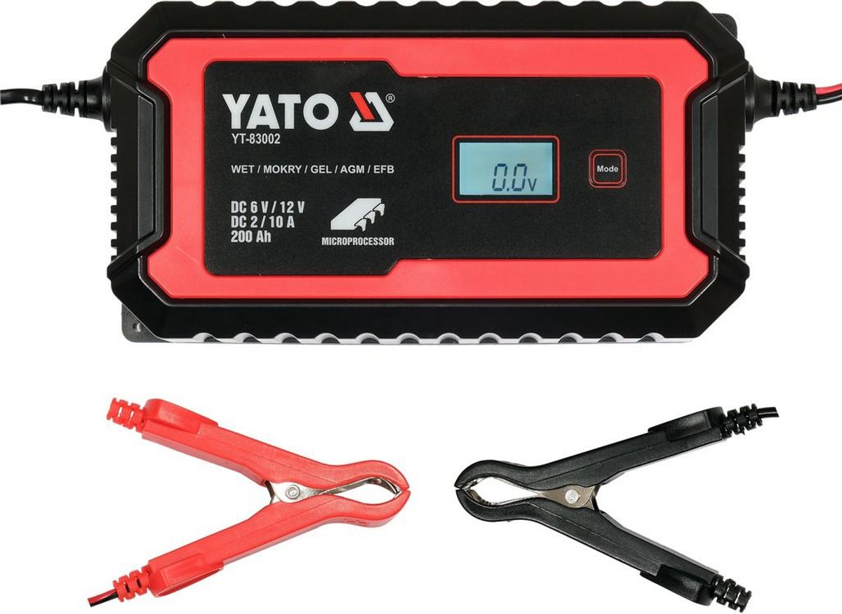 YATO YT-83002 Serie - Elektronische Oplader - LCD Display - 6V/2A - 12V/10A