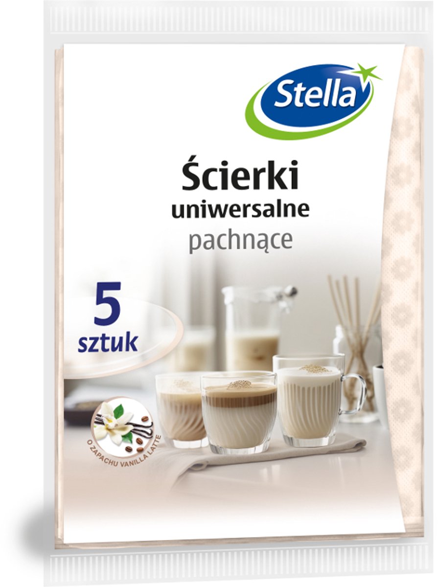 Stella - Universele Keukenreinigingsdoekjes - Vanilla Latte Geur - 5 Stuks - Wasbaar