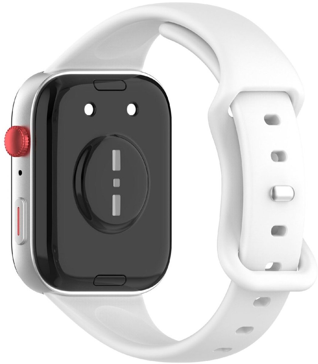 Huawei Watch Fit 4 Bandje - Siliconen Gesp Sluiting - Verstelbaar - Comfortabel - Sport - Wit