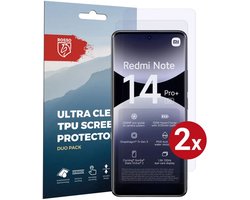Rosso Screen Protector Geschikt voor Xiaomi Redmi Note 14 Pro Plus | Ultra Clear Duo Pack | TPU Folie | Case Friendly Beschermfolie | 2 Stuks