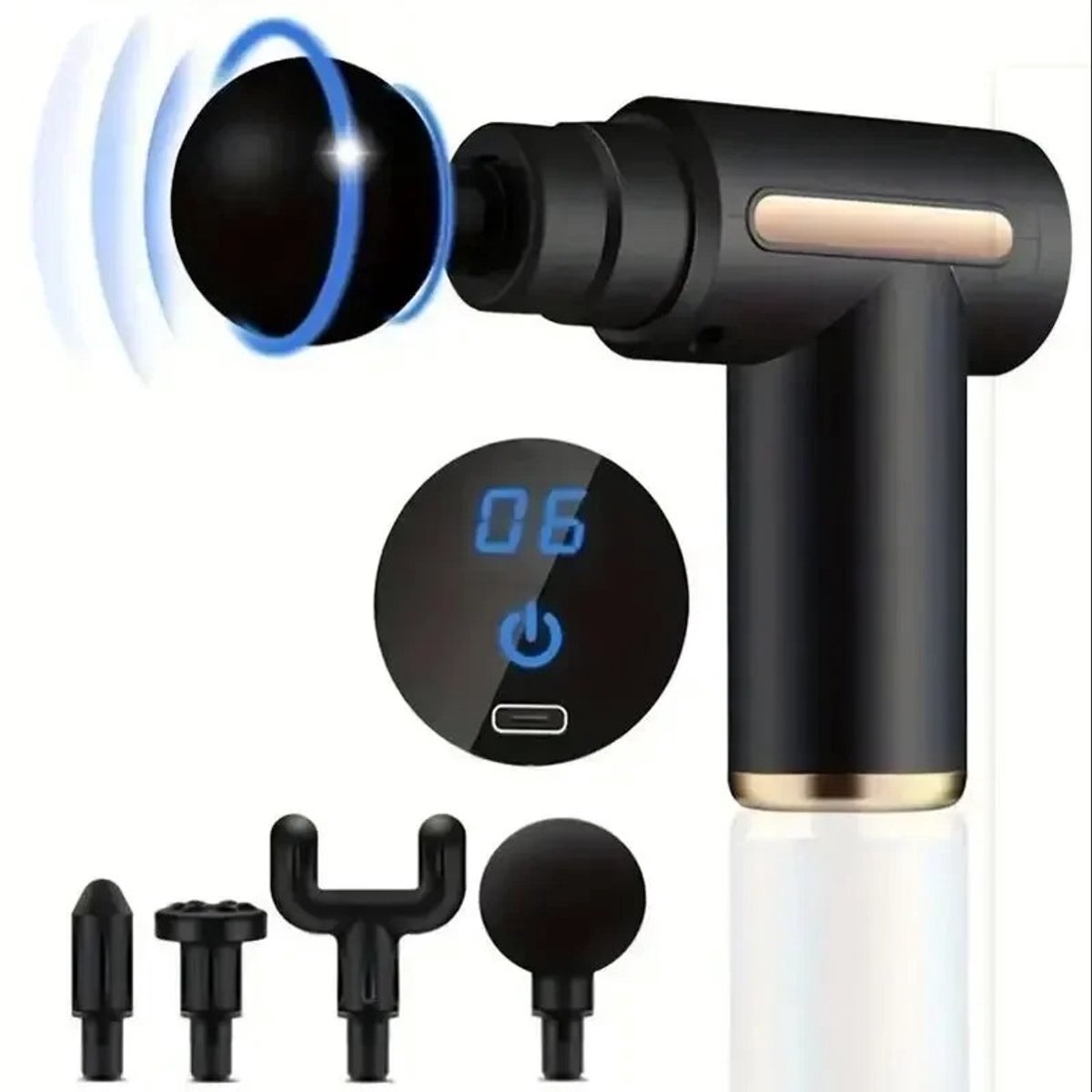Novyro Living - massage gun - spiermassage pistool - mini - sport en relax - zwart - 6 speed levels - lichtgewicht - herstel