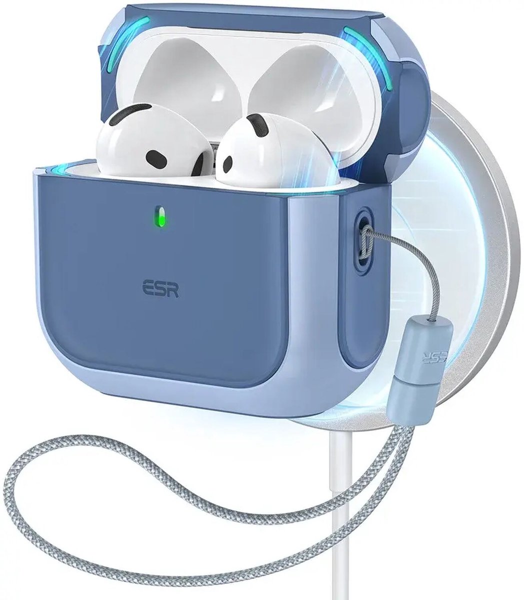 ESR Halolock Orbit Hybrid Hoes Geschikt Voor AirPods 4 (AirPods 4e Generatie) (2024) Magsafe Blauw