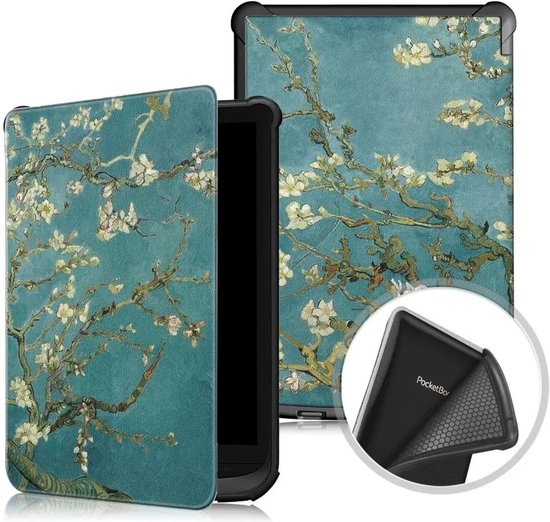 Universele Book Case Geschikt voor PocketBook - Book Case met Sleep/Wake Functie - Kunstlederen Beschermhoes - Bloemen Print van Universele — afbeelding 5