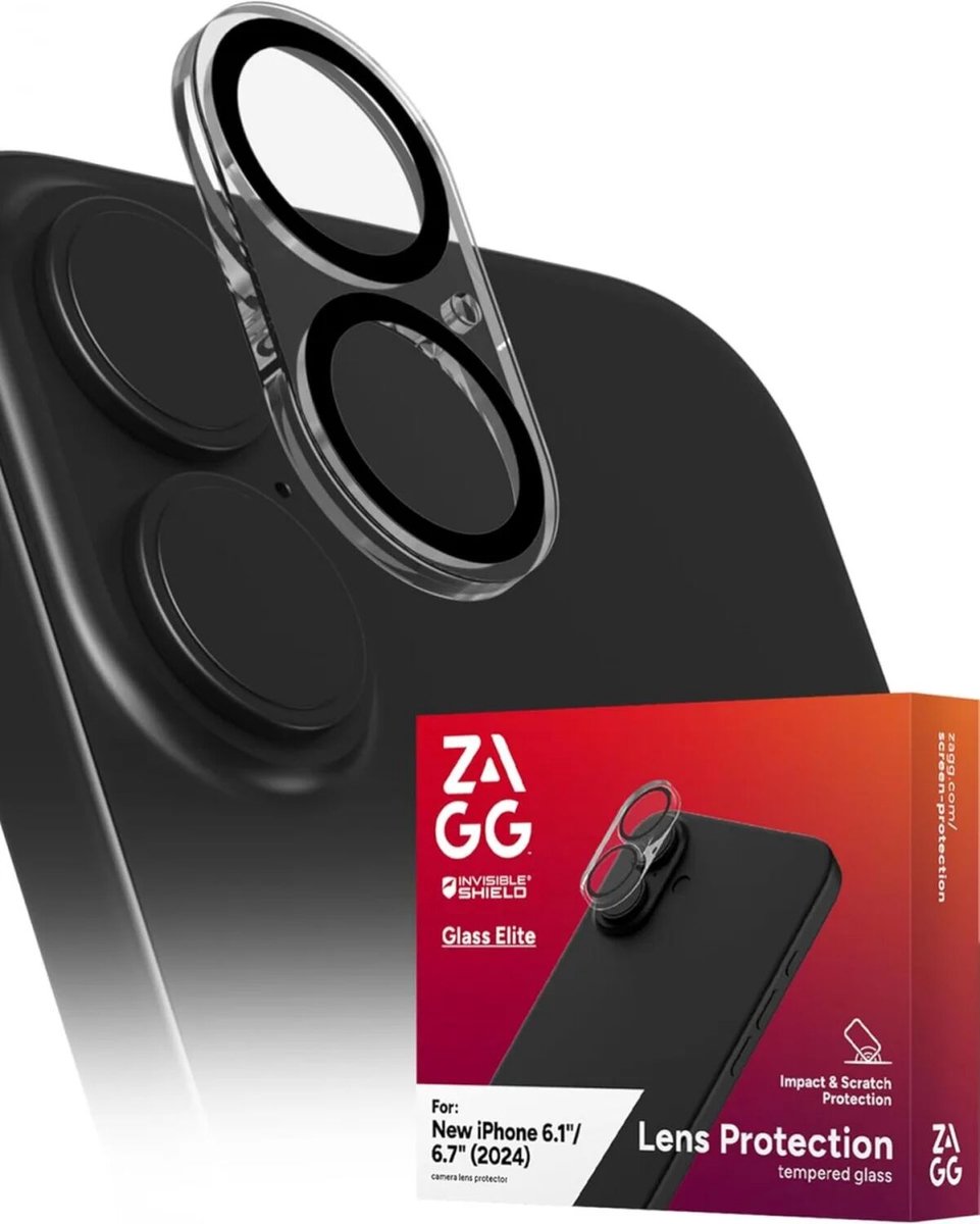 ZAGG InvisibleShield Glass Elite AR Camera Protector Geschikt voor Apple iPhone 16 / 16 Plus