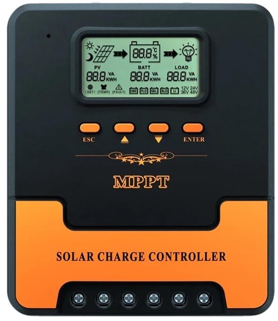 Solar Laadregelaar - PV Regelaar - Energie Optimaliseren - Geavanceerde MPPT Tracking - 30A - Zwart