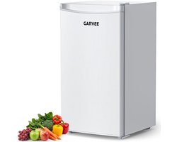 Triumpunpre Mini Koelkast 90L Wit - Grote Drankkoelkast met Vriesvak - Stille Minibar 41dB - Energieklasse E - 5 Temperatuurstanden 0-18°C - Omkeerbare Deur - Verstelbare Voet - Compacte Vrijstaande Koelkast voor Kantoor en Slaapkamer