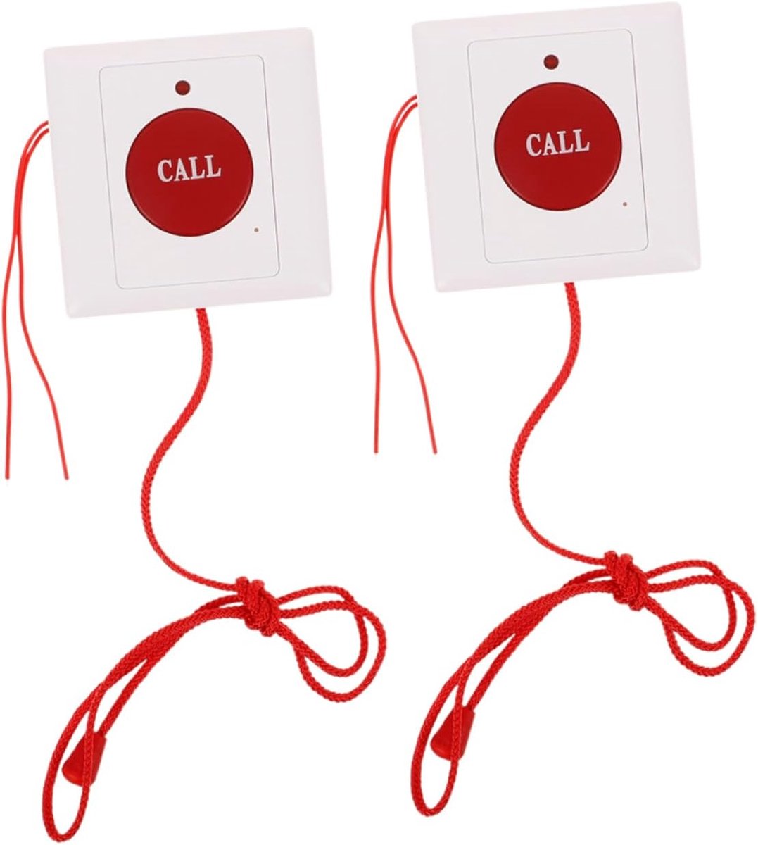 Noodknop Ouderen - Hulp Alarm - Snelle Hulp - Trekkoord Activatie - 8.5x8.5x1cm - Wit