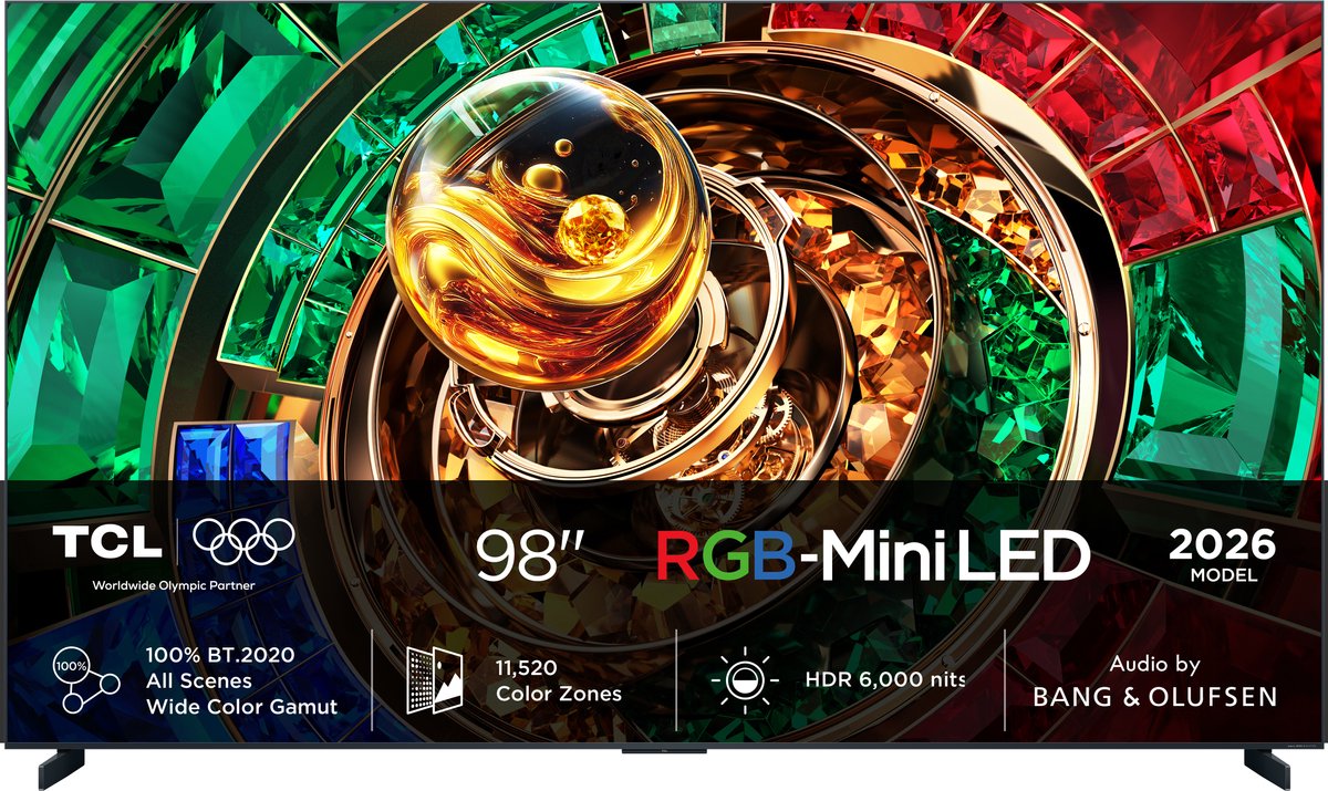 TCL RM9L 98RM9L tv 2,49 m (98") 4K Ultra HD Smart TV Wifi Zwart 6000 cd/m²
