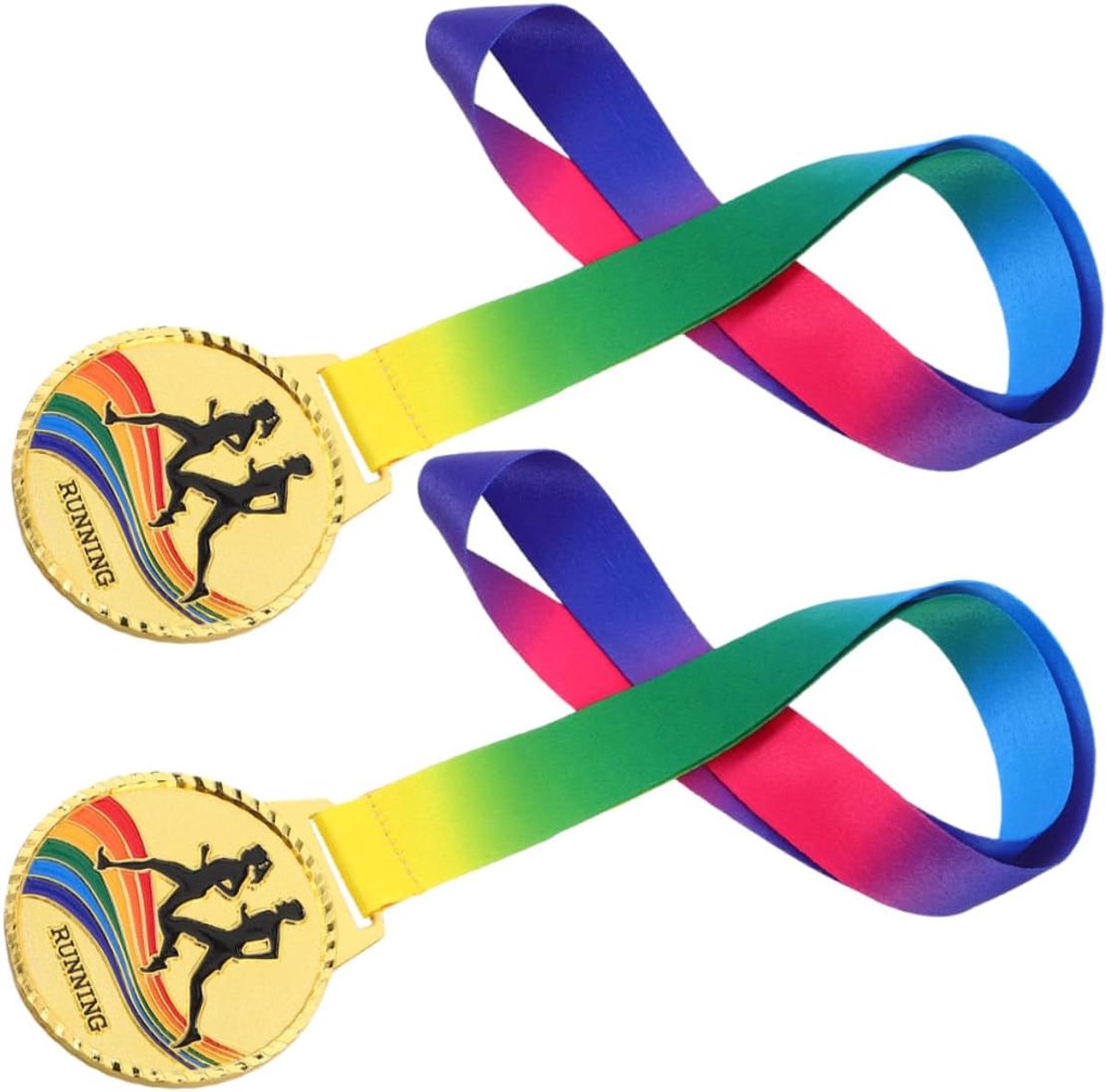 Hardloopmedailles - Sportprijzen Wedstrijdmedailles - Sportevenementen Vieren - Duurzaam Zinklegering Ontwerp - 50 x 7 x 0.3 cm - Goud