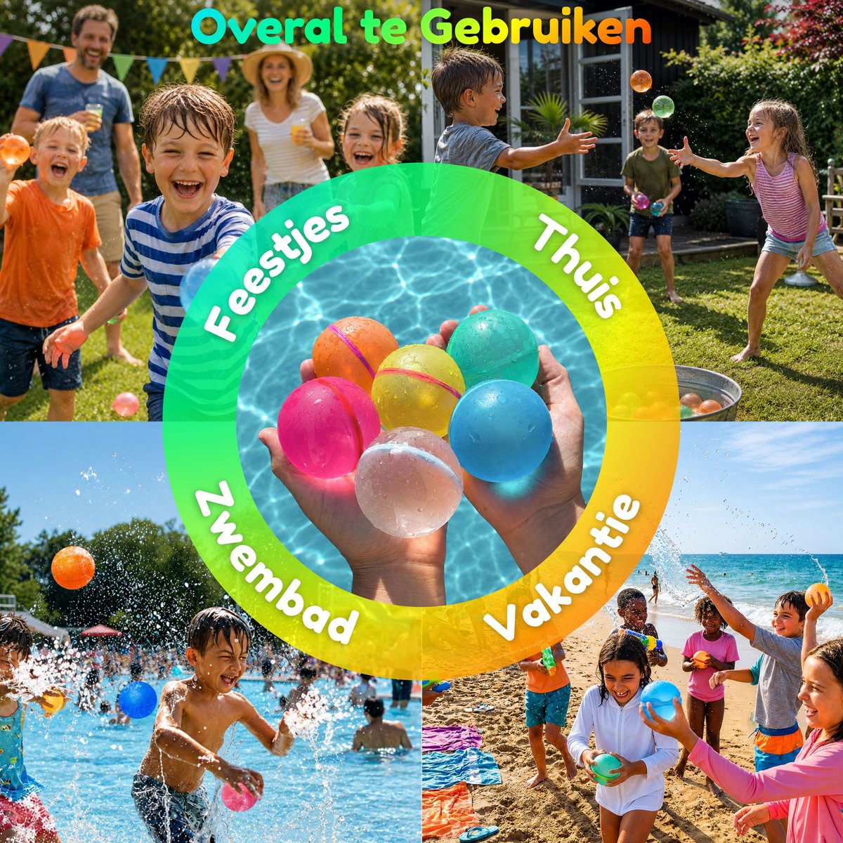 cozy.® Herbruikbare Waterballonnen Pro 2026 - 12 Stuks - Zomers Waterspeelgoed - Extra Groot, Zelfsluitend & Duurzaam - Inclusief E-book met Spelideeën - Splashbal - Camping, Tuin & Vakantie Spelletjes — afbeelding 11