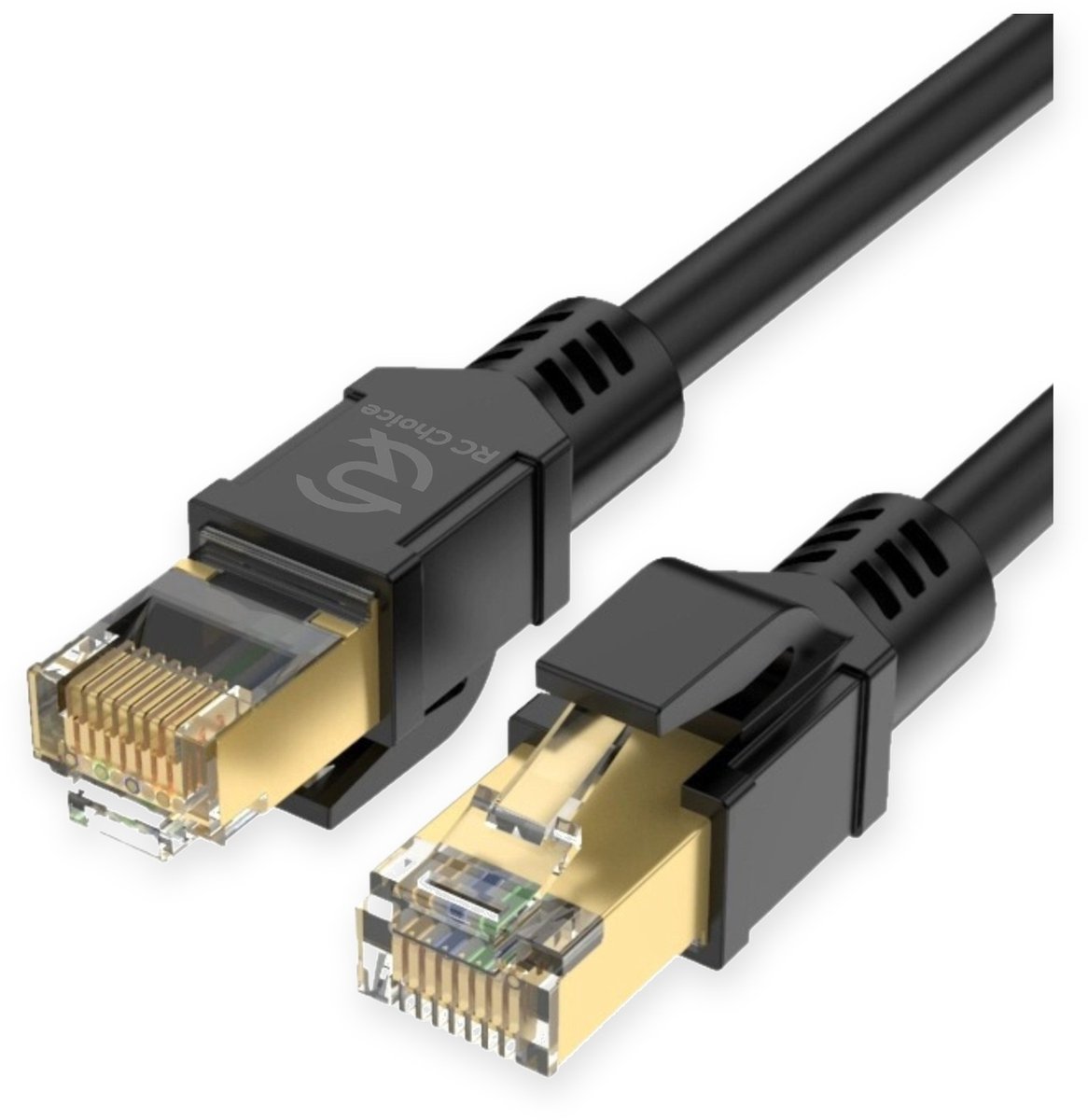 Internetkabel - CAT8 Ethernet Netwerk tot 40Gbps - RJ45 Ronde UTP Kabel - Zwart - 1 Meter