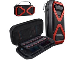 SUPCASE Opberghoes Geschikt voor Nintendo Switch 2 - Beschermhoes Game Card Organizer - Travel Case - Opbergruimte 24 Gamecards, SD Kaarten, Oplader, Joy Cons - Hoesje met Ritssluiting - Rood