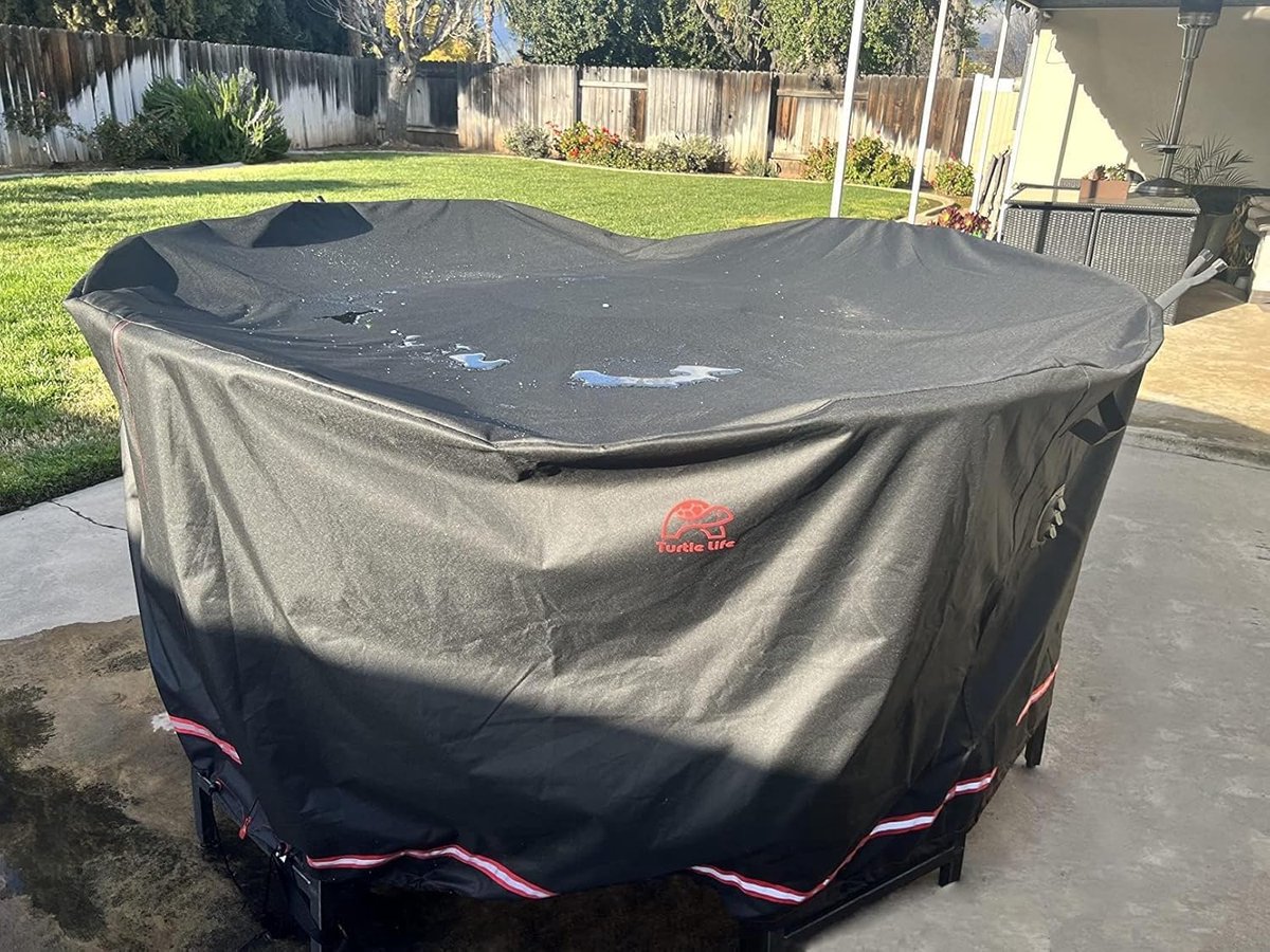 SnelShoppen - Tuinmeubelhoes Rond - Waterdicht, Scheurvast, Duurzaam - Ø205 x H89 cm - UV-bestendig - Met Luchtventilatie - Zwart - Bescherming voor T