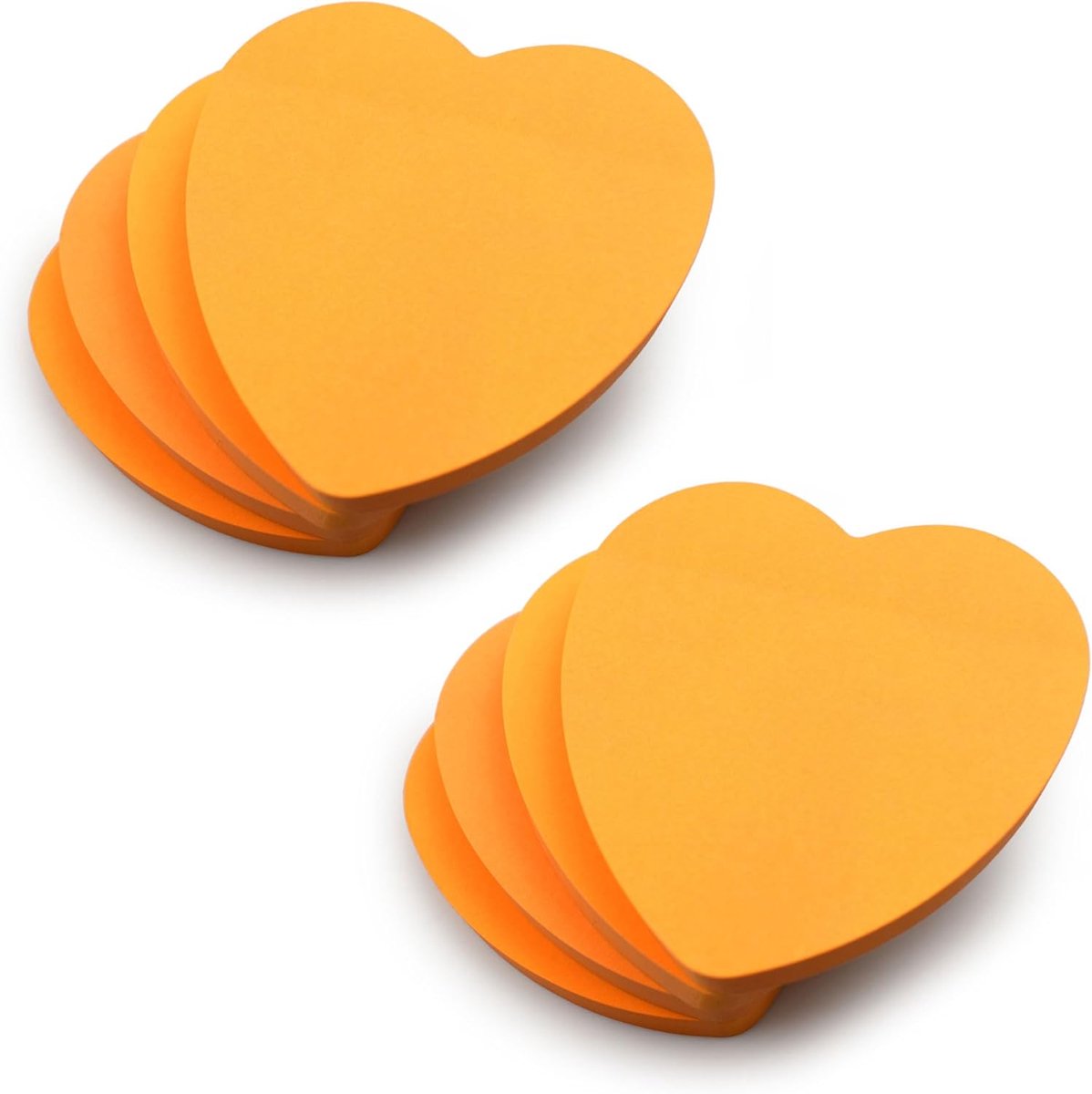 SnelShoppen - Heart Shaped Sticky Notes Neon Oranje 100 Vel 7.5cm x 7.5cm Verwijderbare Plaknotities voor Kantoor, School, Thuis, Valentijns Cadeau vo