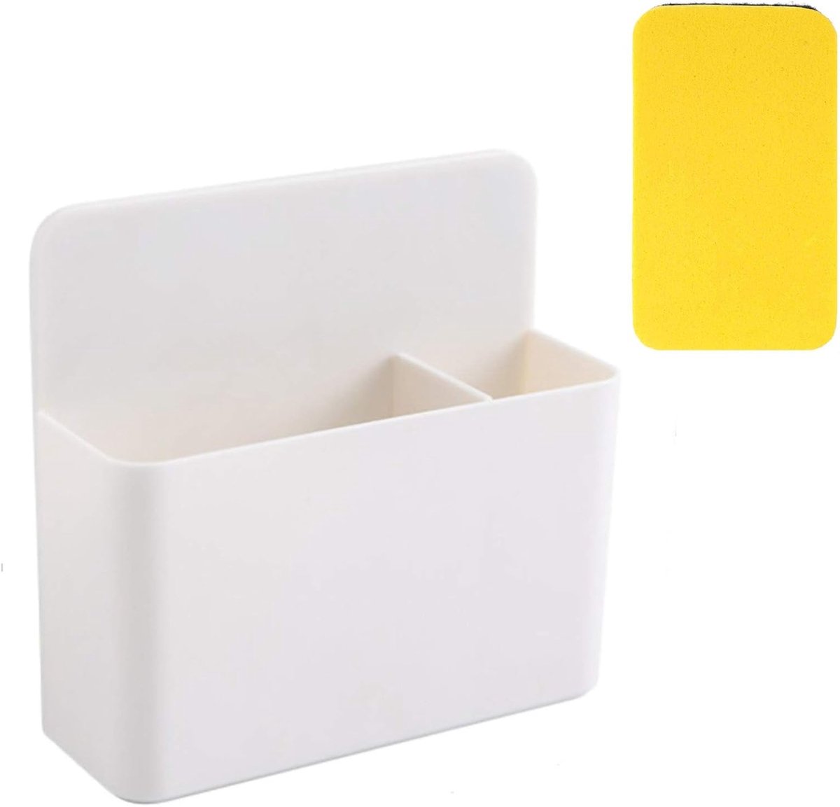 SnelShoppen - Magnetische Whiteboard Markerhouder en Wipe Organizer - Sterke Magneten, 2 Slots, Verwijderbare Blok - Ideaal voor School, Thuis, Kantoo
