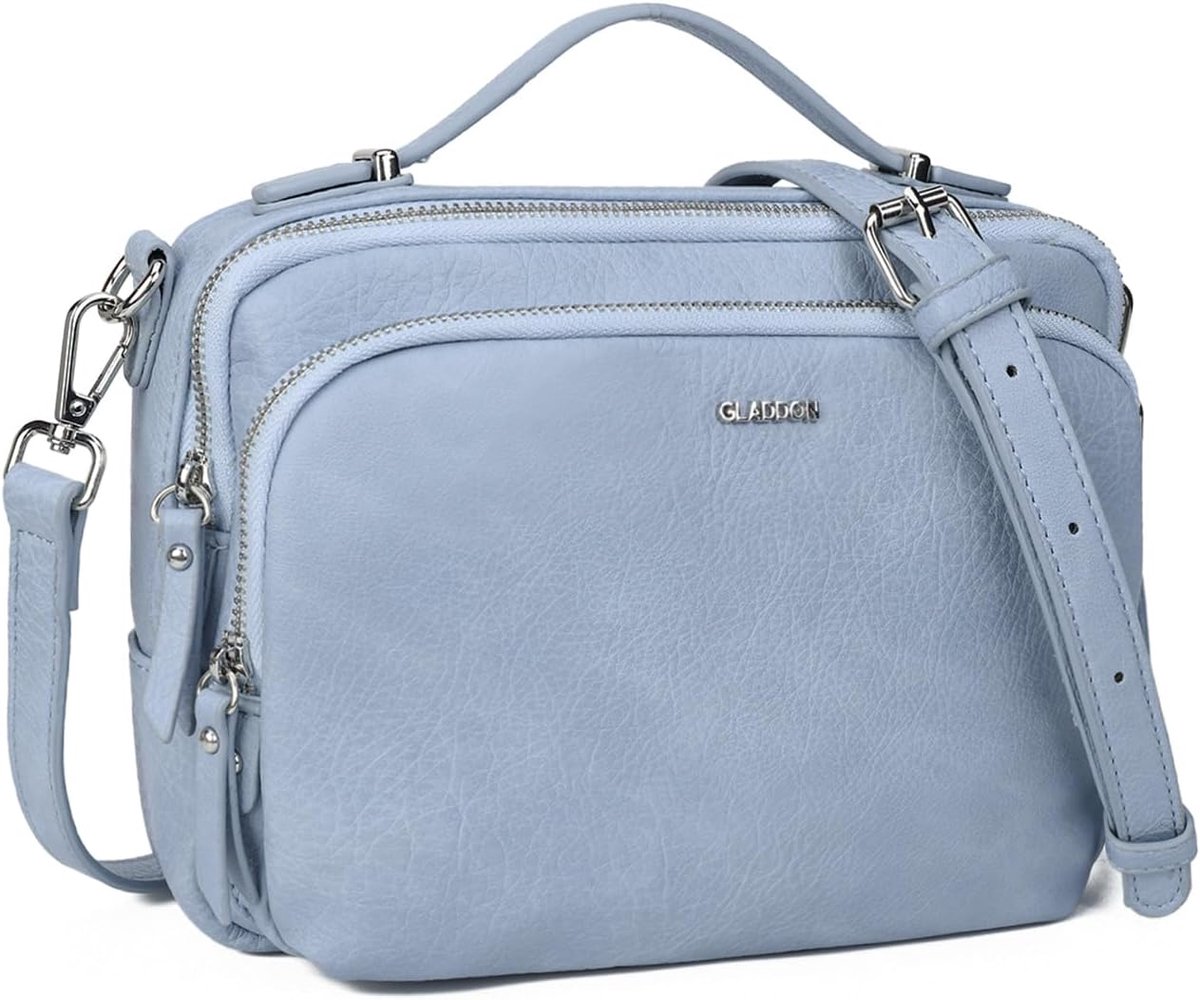 SnelShoppen - Dames Schoudertas Crossbody Tas met 3 Ruime Compartementen PU Leer Handtas Met Verstelbare Afneembare Schouderriem voor Feest, Dagelijks