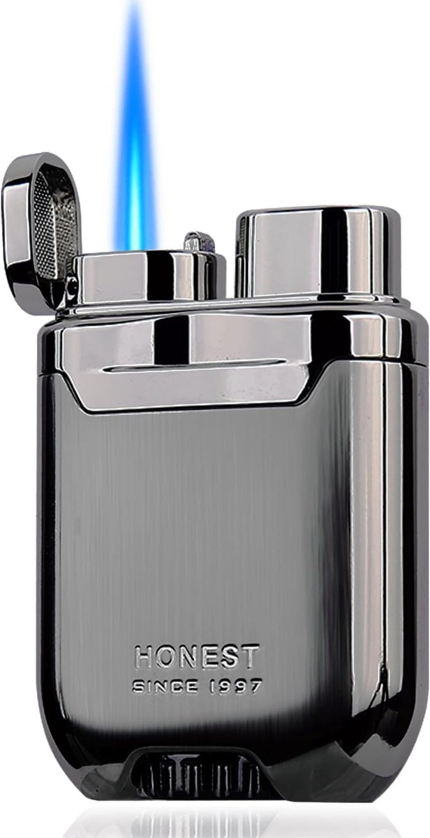 SnelShoppen - Winddichte Butaan Aansteker - Multifunctionele Lighter voor Kaarsen, Kamperen en Thuisgebruik - Verstelbare Vlam - Gunmetal Metaal