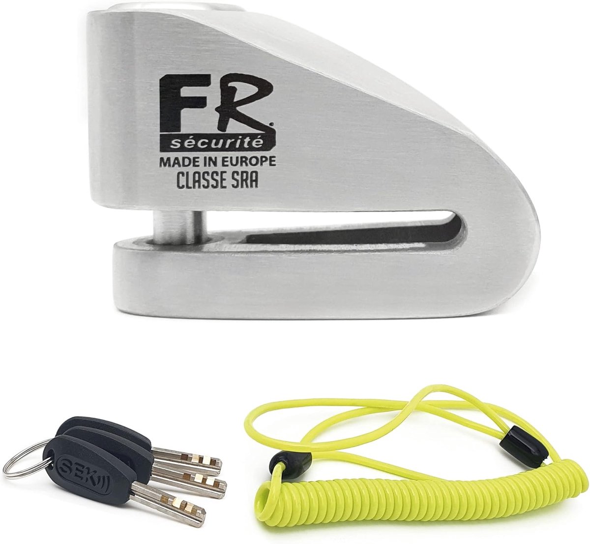 SnelShoppen - High Security Motorfiets Anti-diefstal Slot SRA Goedgekeurd 10mm Schacht Disc Lock Staal Beveiliging met Herinneringskabel voor Motor Sc