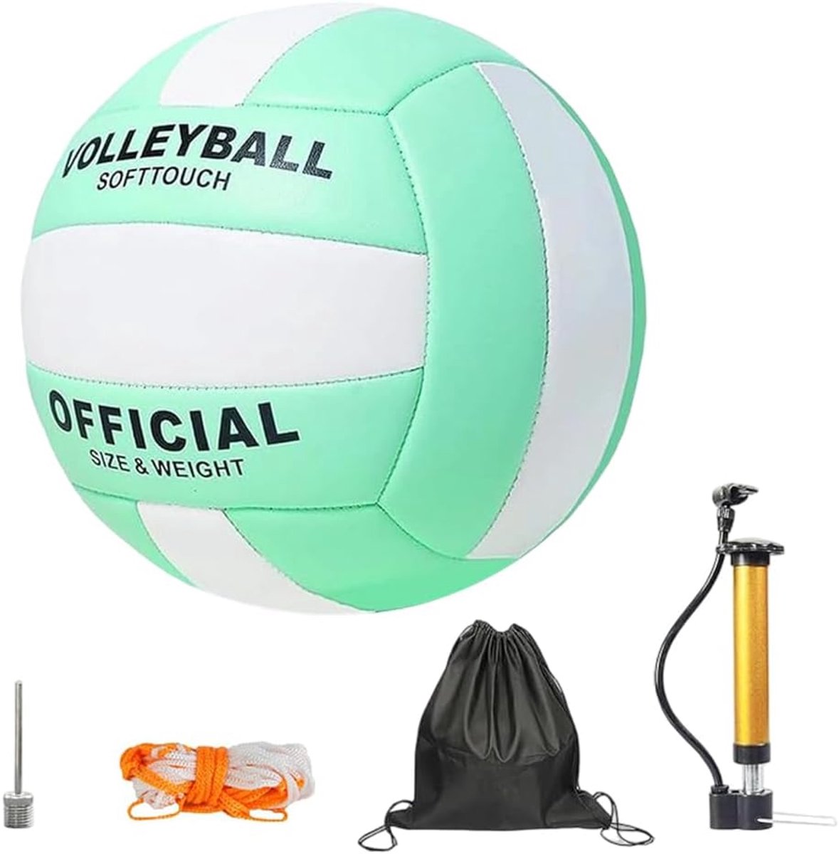 SnelShoppen - Volleybal officiële maat 5, superzachte volleybal met pomp, beachvolleybal, waterdichte volleybal voor indoor, outdoor, zwembad, fitness