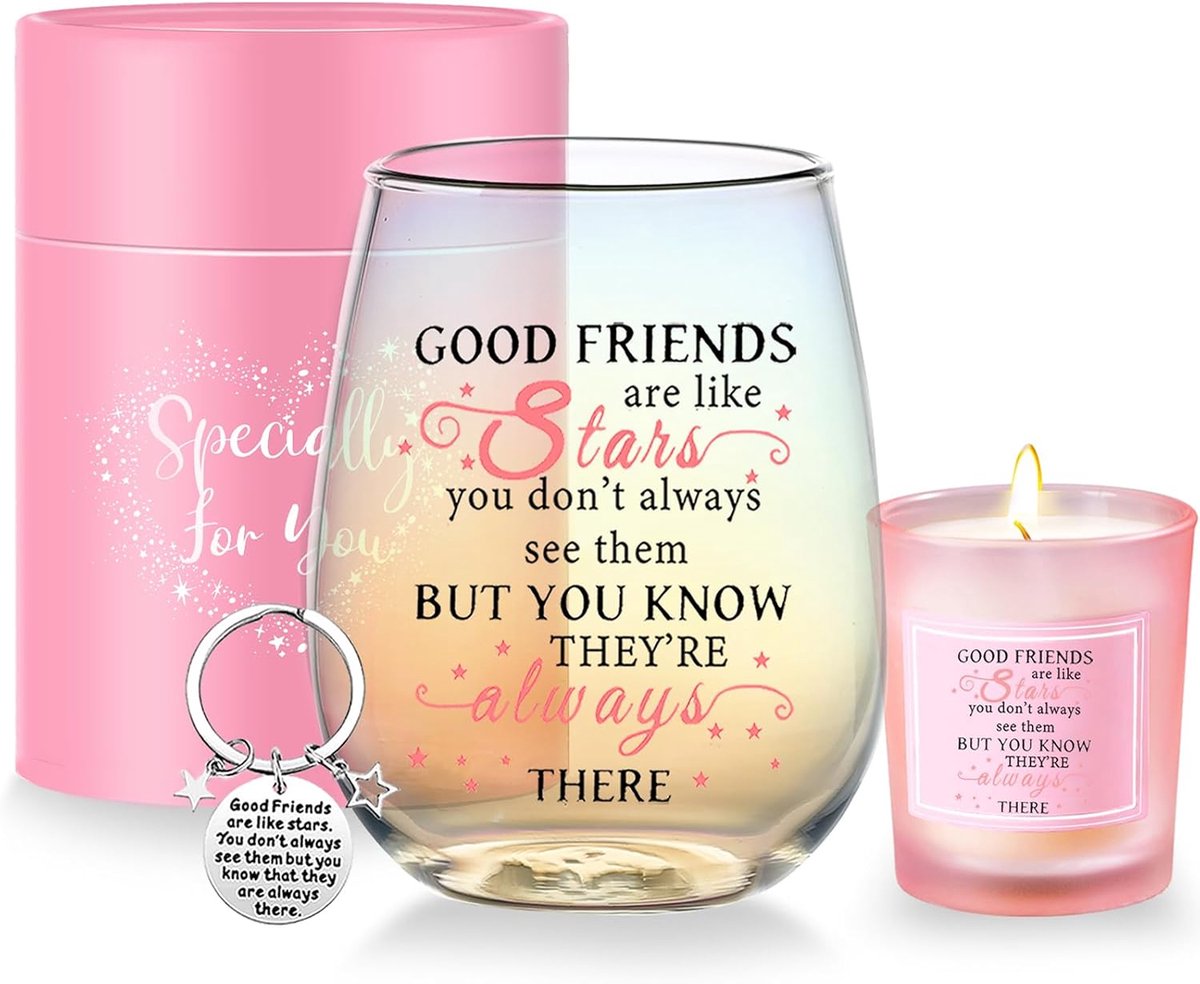 SnelShoppen - Gepersonaliseerde Wijnglazen Vriendschap Cadeaus voor Vrouwen - Grappige Gravering, Perfect voor Verjaardag en Kerst - Unieke Geschenken