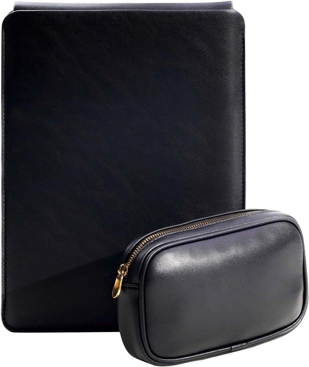SnelShoppen - PU Leather Padded Laptop Sleeve 16 Inch voor MacBook Pro 16 & 15 Inch - Zwarte Laptop Tas, Waterdicht, Schokbestendig, Zacht en Duurzaam