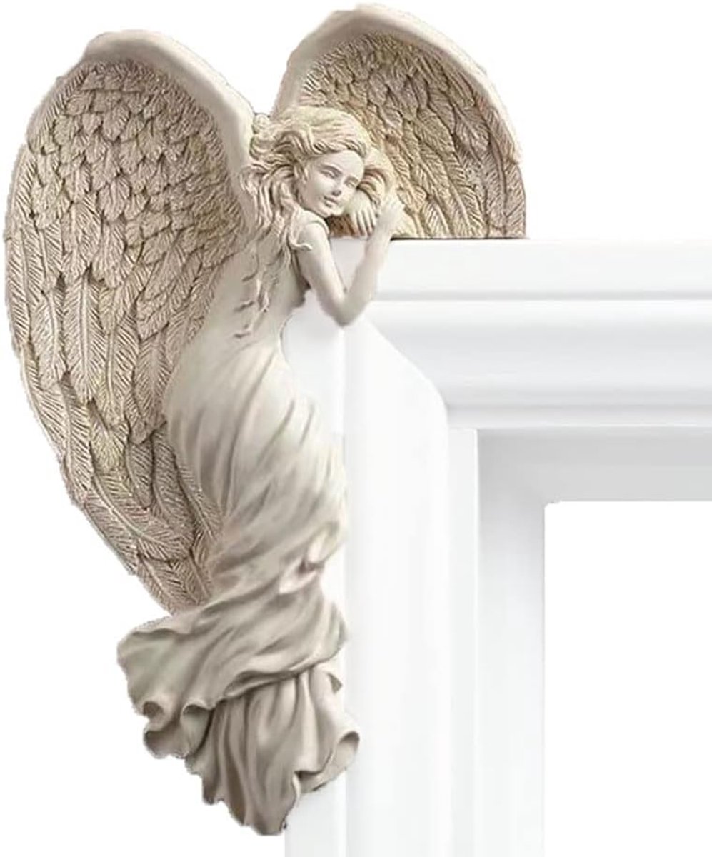SnelShoppen - Decoratieve Angel Pattern Resin Wandbeeld voor Woonkamer, Slaapkamer, Kantoor - Duurzaam en Weerbestendig - Hoekdesign - Uniek Ornament