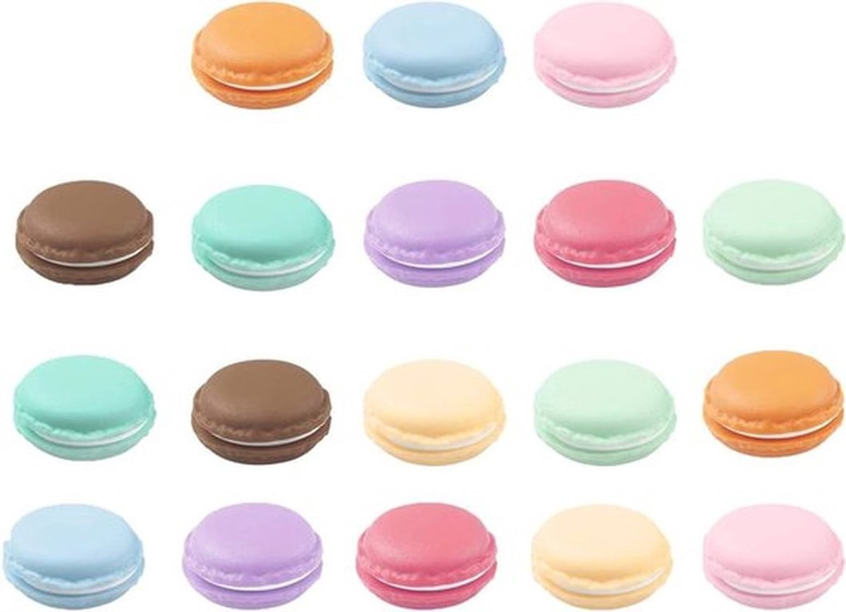Kleurrijke Mini-Macaron Opbergdoosjes - Pillen, Oorbellen en Ringen opbergbox - Set van 18 stuks