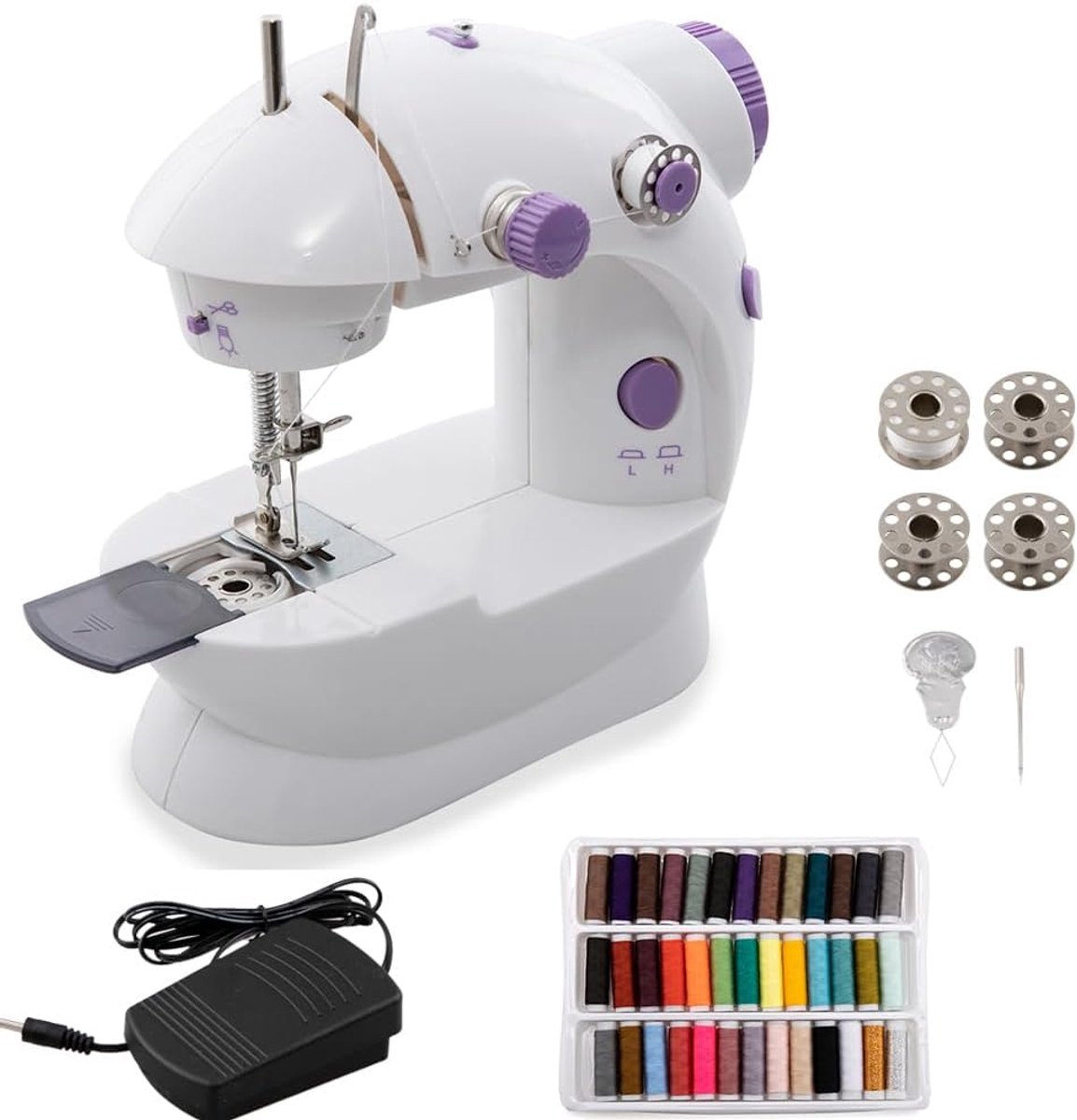 SnelShoppen - Mini Naaimachine, Draagbare Naaimachine voor Beginners en Volwassenen, Elektrische Handwerk, Snelheid, Creatieve Klussen, Reparatie Mach