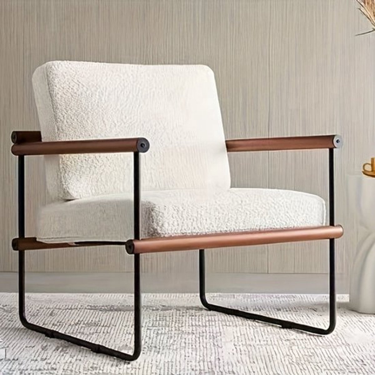 Fauteuil – Accentstoel – Relaxstoel – Loungefauteuil – Zetel – Stevig Metalen Frame – Zach