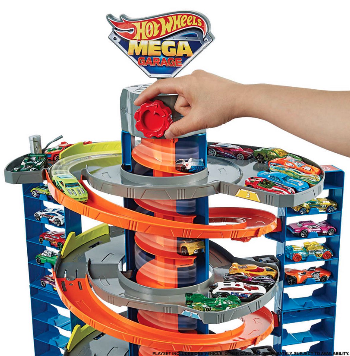 Hot Wheels City - Mega Garage met Racebaan - Hoogte 72 cm - Inclusief 1 Auto - Grote Parkeergarage met Lift en Racebanen en Parkeerplaatsen - Speelgoed vanaf 3 Jaar - Hotweels - Hotwheels Premium - Speelgoed Auto's - Speelgoed Autos Jongens Autootjes — afbeelding 6