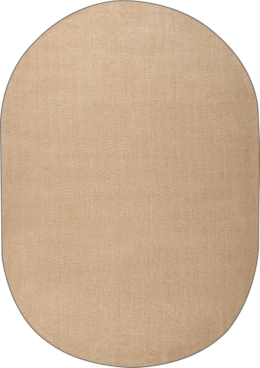 DEMRE - Shaggy vloerkleed ovaal - Beige - 160 x 230 cm - Polyester