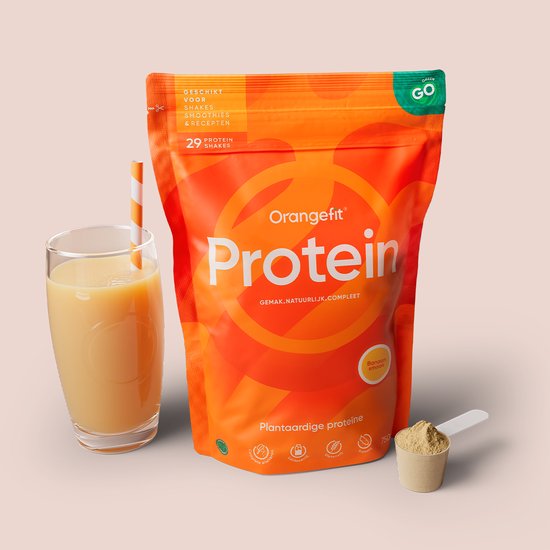 Orangefit Proteine Poeder - Vegan Proteine Shake - 750g (29 shakes) - Eiwitshake Banaan - Lactosevrije Eiwitpoeder — afbeelding 3
