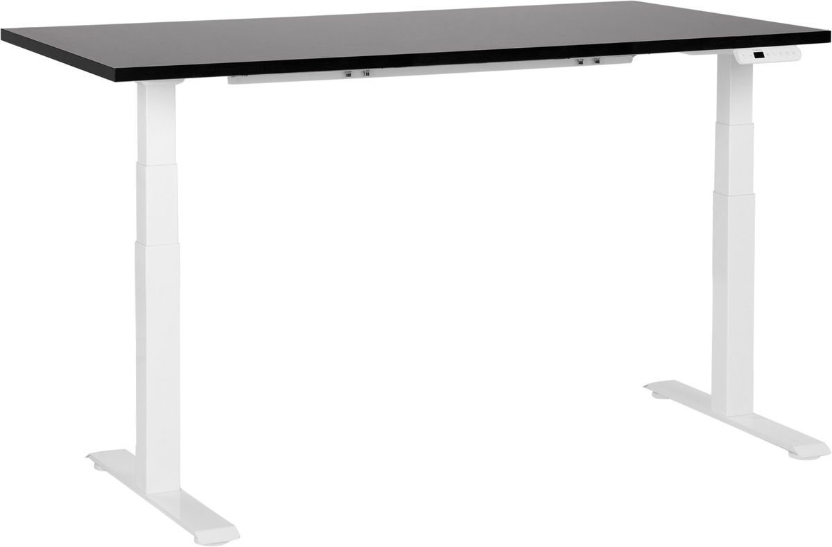 Beliani DESTINES- Elektrisch Verstelbaar bureau - Zwart/Wit - 160 cm - MDF