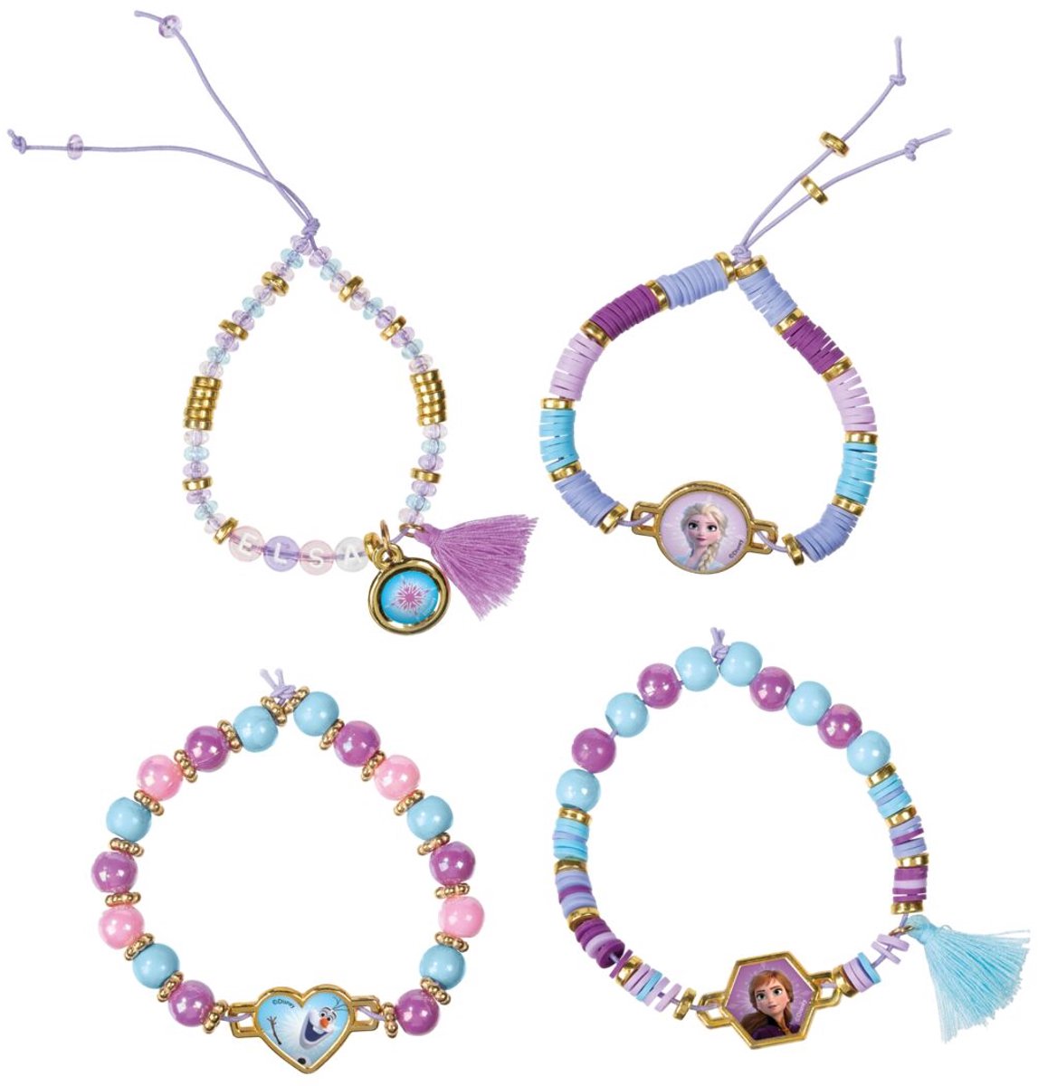 Disney Frozen 2-in-1 Knutselkoffer - 4 armbandjes met 300+ kralen - Gipsfiguren gieten en schilderen - Speelgoed Kinderen - Knutselen - Voor meisjes en jongens - Vanaf 5 jaar - Totum — afbeelding 13