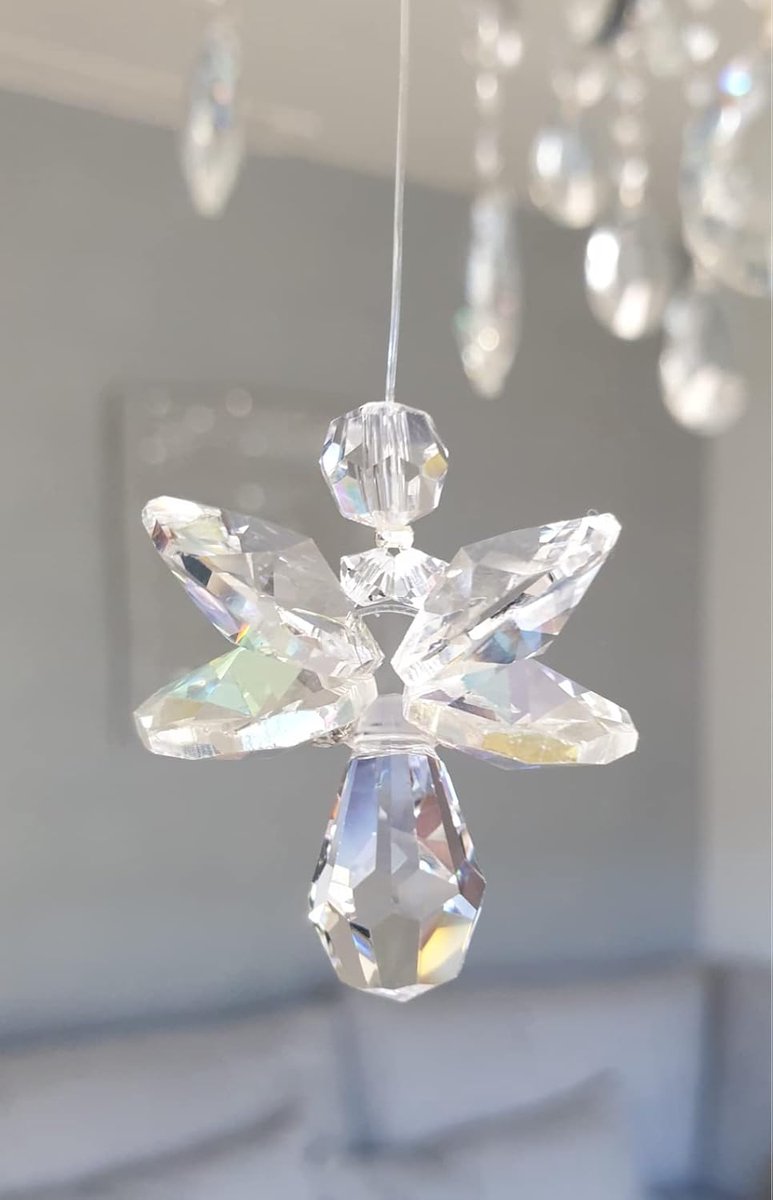 SnelShoppen - Lucky Angel Raamdecoratie - AAA grade Asfour Kristallen - Regenboog Crystal Suncatcher - Beschermengel - Kerst Ornament - Cadeau - Windo