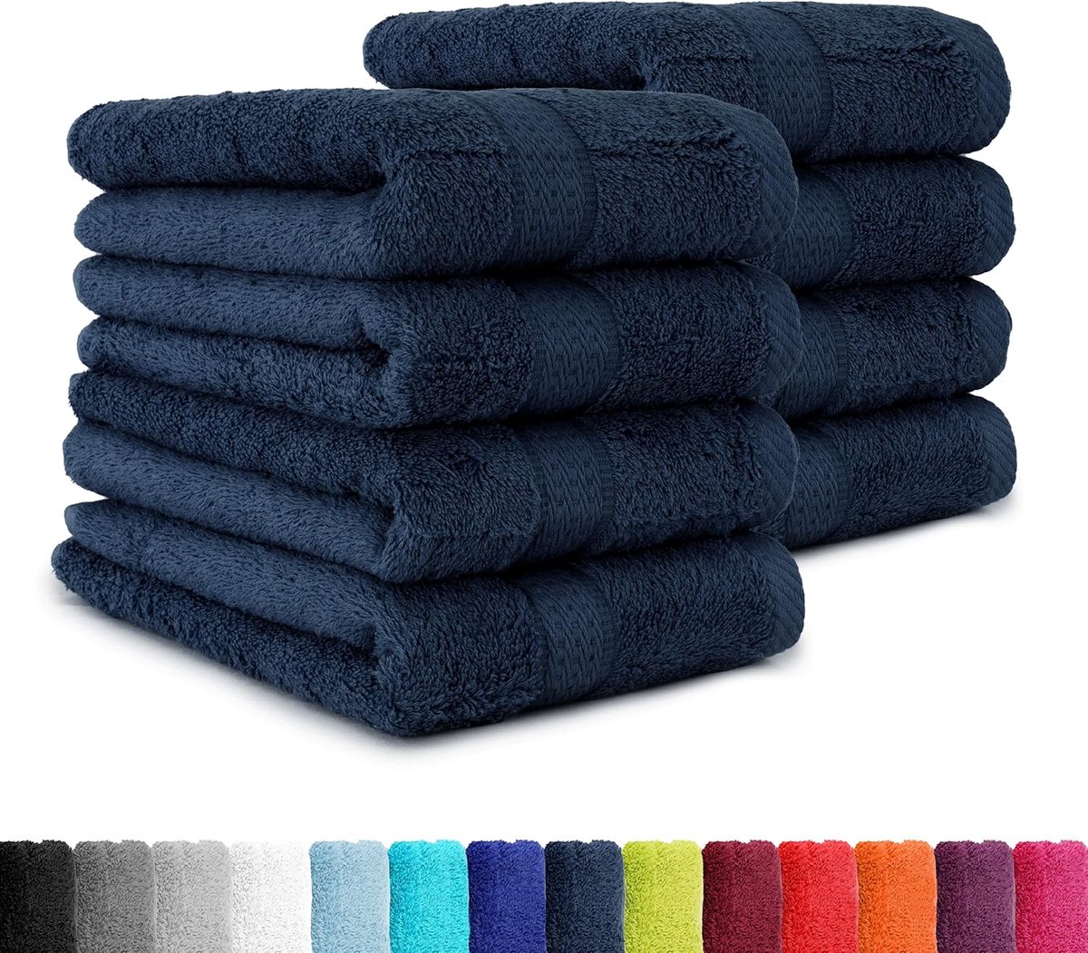 SnelShoppen - 8-Pack Premium Handdoeken 50x100 cm van Katoen - Fluffy Frotté Handdoek Set met Ophanghaak - Oeko-Tex Made in Green Gecertificeerd - Don