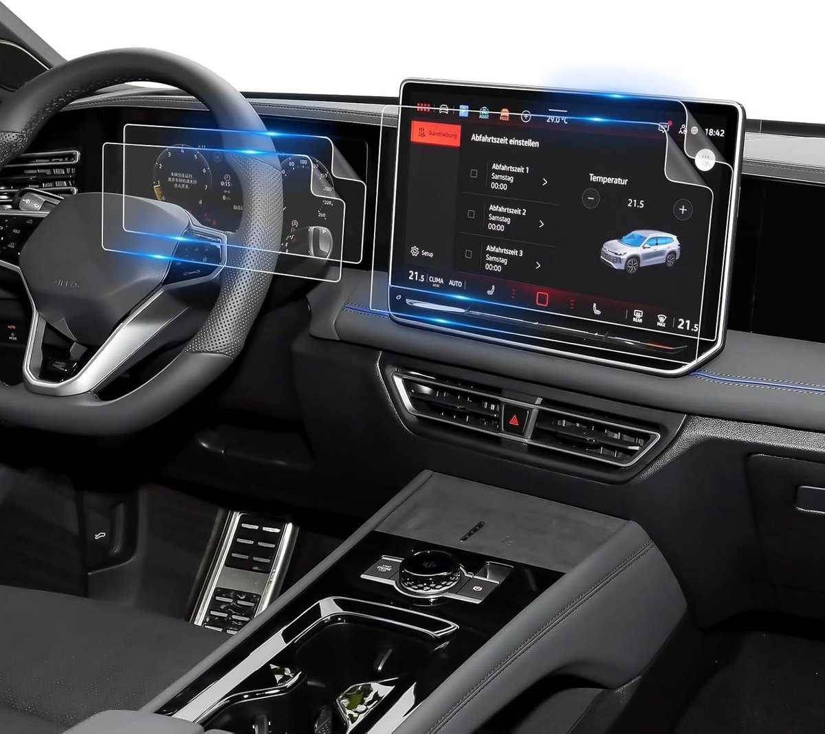 Nano PET 6H Displaybeschermfolie Set van 2 Stuks voor VW Tayron SUV 2025-2027, Krasbestendig en Perfecte Pasvorm voor 12,9 en 10,25 Inch Schermen