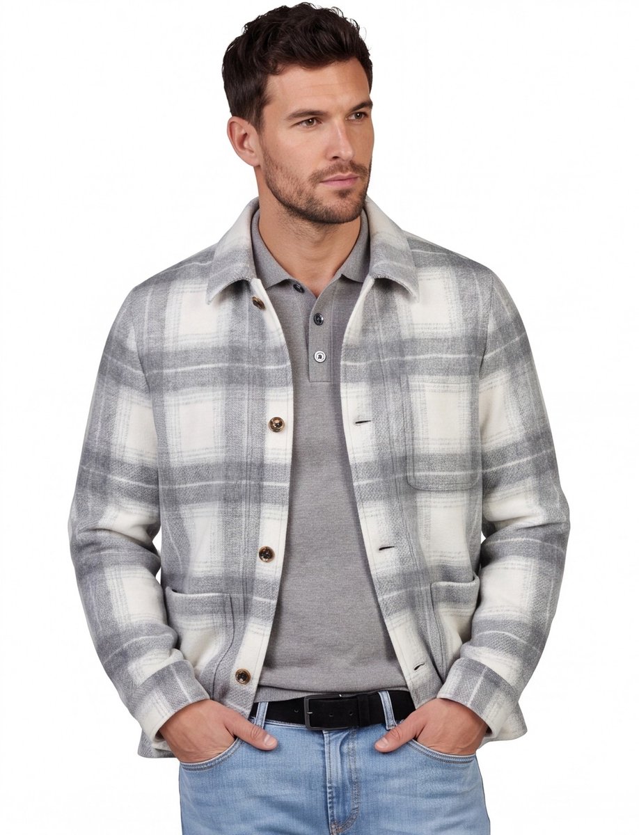 overshirt grijs geruit born with appetite