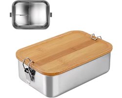 SnelShoppen - Jauhmui Bento Lunchbox voor Kinderen, Roestvrij Staal, Broodtrommel 800 ml, 3 Vakken, Ideaal voor School, Picknick, en Uitstapjes