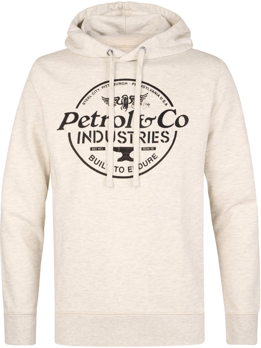 Petrol Industries - Heren Gemêleerde hoodie met print Selwyn - Wit - Maat XL