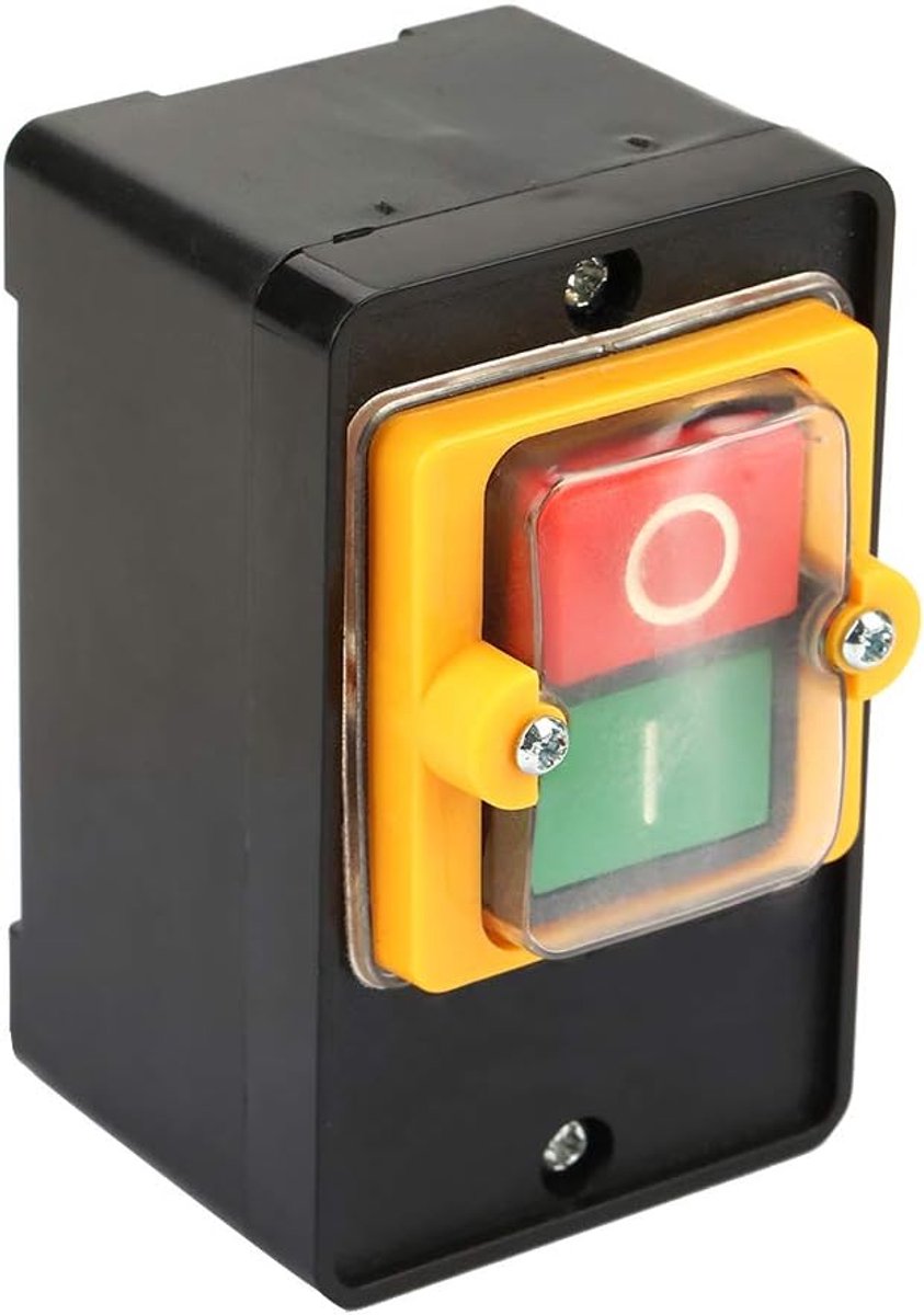 SnelShoppen - On/Off Switch Push Button KA0-10KH - Zelfvergrendeling, AC220V/380V, 10A - Voor Boormachine, Eenvoudige Bediening, Directe Motorcontrole